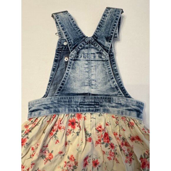 Jordache Acid Wash Denim Floral Jumper Lace Pink Flowers Vintage Size 4 5 XS - Picture 9 of 11